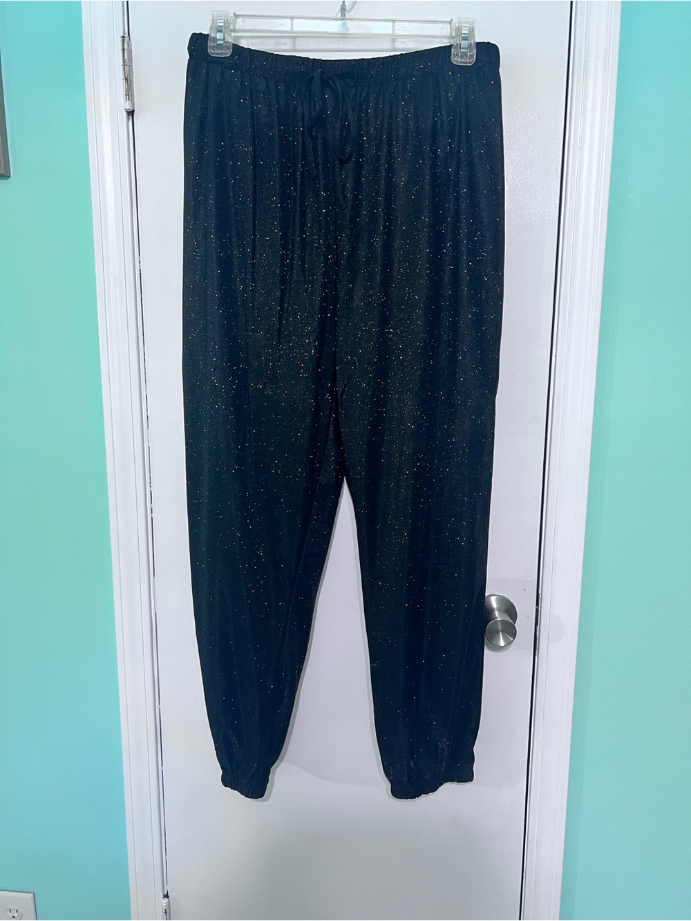 Black Sparkle Jogger Pants Plus Size 2X